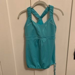 Athleta Teal Built-In Bra Work Out Top